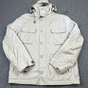 Gap Jacket Mens Medium Beige Chore Utility Hooded Outdoor Mountain Coat Walking - Picture 1 of 12