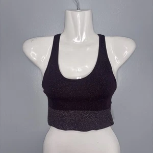 Athleta Sports Bra Womens XS Plum Purple Twilight Sparkle Glitter Athletic Gym - Picture 1 of 9