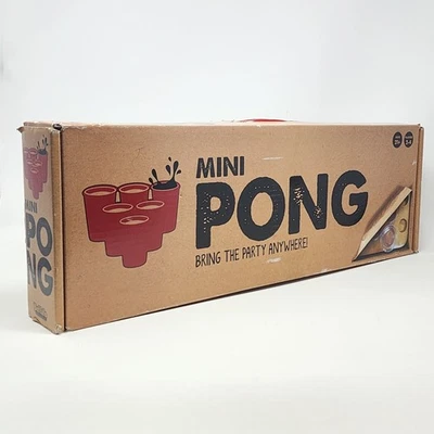 Mini Pong Portátil Adulto Beber Fiesta Juego Madera Búfalo Juegos Sellado NUEVO  Foto 1 de 4