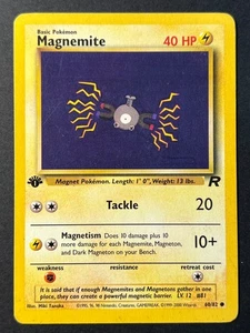 Magnemite 60/82 1st Edition Rare Team Rocket - WOTC Pokemon Card B LP - Picture 1 of 2