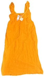 Magaschoni Sommerkleid Damen XS Bio Baumwolle Orange Rüschenärmel Neu - Bild 1 von 4