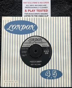 Andy Williams  House Of Bamboo THIS CITY IS OURS BBC 7'' 1962 TESTED VG+/M VIDEO - Foto 1 di 7