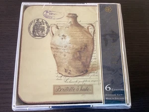 Pimpernel Weihnachtsstern Laub Untersetzer Kork Rückseite Set 6 Hergestellt in England Neu - Bild 1 von 3