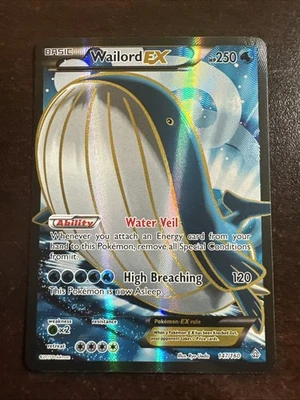Wailord EX 147/60 MP Pokemon TCG XY Primal Clash Full Art MP - Image 1 of 4