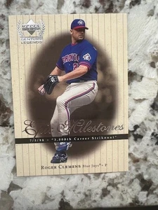 1999 UPPER DECK CENTURY LEGENDS EPIC MILESTONES CARD BLUE JAYS ROGER CLEMENS EM5 - Picture 1 of 1