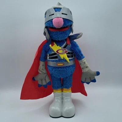 Hasbro Henson Muppets Sesame Street SUPER GROVER  15" Plush Doll Talking Figure - Image 1 of 4