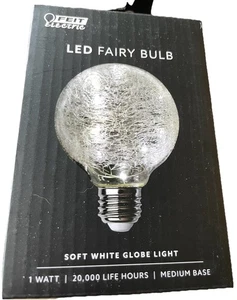 Feit Electric Fairy G25 Medium Base LED Bulb Soft White Globe 1 Watt New - Picture 1 of 1