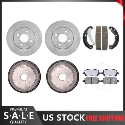 For 2008 Pontiac G5 Front Ceramic Pads & Brake Rotors + Rear Brake Drums & Shoes - Image 1 of 4