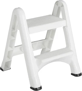 New Rubbermaid EZ 300 lb Capacity 2-Step Folding Ladder, White - Picture 1 of 7
