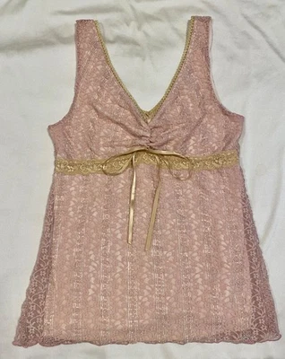 Hot Kiss Feminino Júnior Sem Mangas Rosa Claro Renda Elástica TOP-V Decote Forrado-G - Imagem 1 de 4