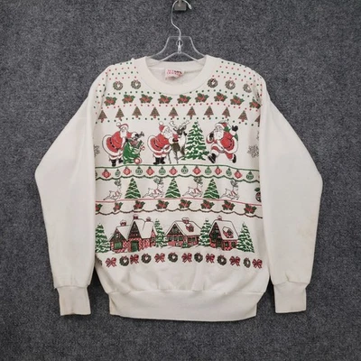 Sudadera DE COLECCIÓN Cascanueces Para Hombre M Mediana Blanca Manga Larga Vacaciones de Navidad Foto 1 de 4