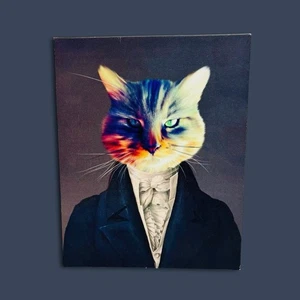 Pittura acrilica smoking gatto 8x10 pollici stampa artistica. Lord Cattington di Furville. RARO! - Foto 1 di 6