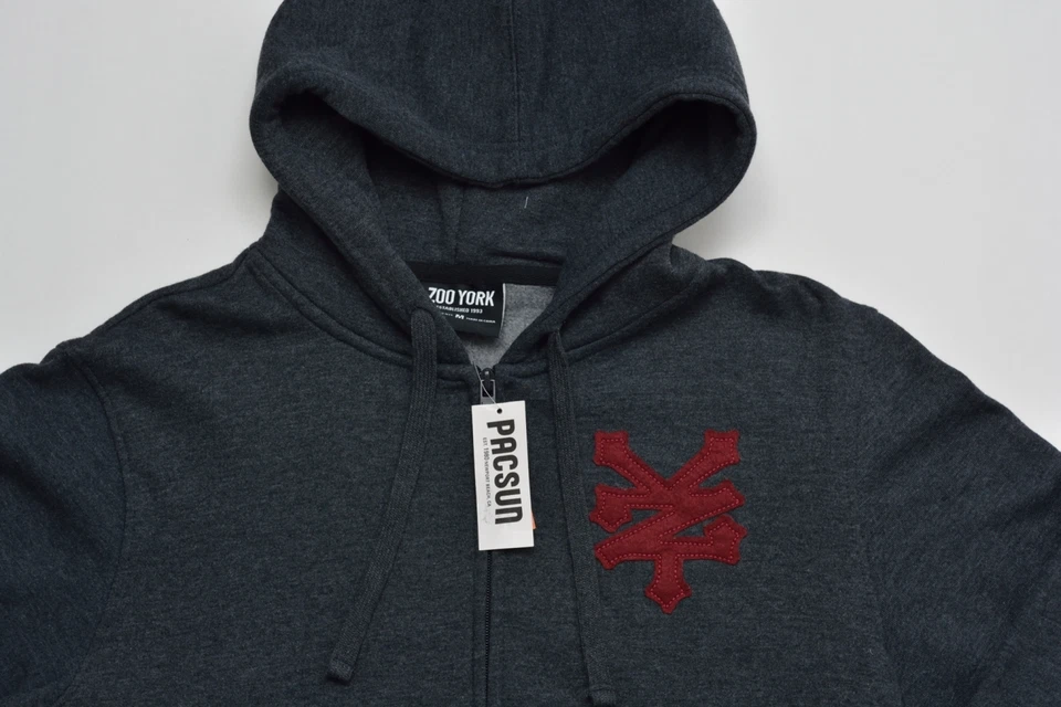 Men's ZOO YORK Gray Grey Hooded Hoodie Sweater Medium M NWT NEW Awesome! - Image 1 of 4