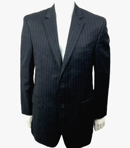 Giacca cappotto sportivo lana a righe grigio uomo Michael Kors blazer due bottoni 42 Lg