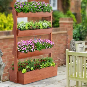 Vertical Garden Planter 4 Tier Planter Box for Outdoor Flowers Vegetable Herbs - Picture 1 of 16