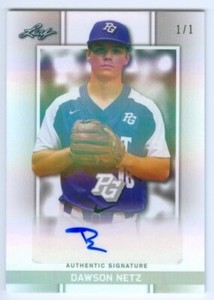 DAWSON NETZ "GAME DAY SHIMMER AUTOGRAPH CARD /1" LEAF PERFECT GAME 2018