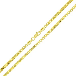 Italian 14k Yellow Gold Venetian Box Chain Necklace 18" 3.4mm 11.5 grams - Picture 1 of 4