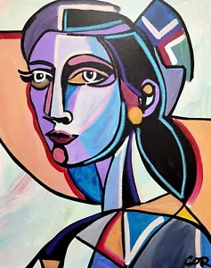 CORBELLIC CUBISM 16X20 NURSE WOMAN HEALTHY LARGE CANVAS MUSEUM PROFILE POP ART - Bild 1 von 10