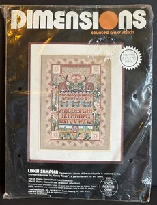 Vtg 1988 Dimensions Nancy Rossi Counted Cross Stitch Linen Sampler Bunny 3658 - Picture 1 of 6