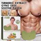 12PC Turmeric Extract Gyno Ease Soothe Patch Men's Reducing Fat &Swelling V2F1