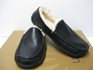 UGG ASCOT MEN SLIPPER LEATHER BLACK US 9 /UK 8 /EU 42 /JP 27 - Picture 1 of 5