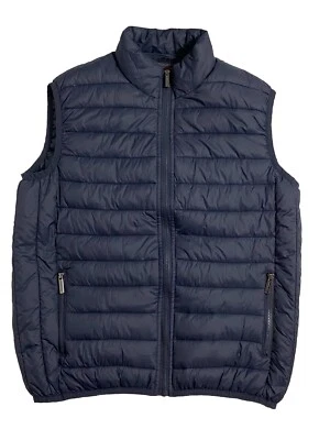 Alpine Swiss Sleeveless Puffer Vest Jacket Full Zip Blue Small - Image 1 of 4