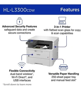 Brother HL-L3300CDW Wireless Digital Color Multi-Function Printer - Picture 1 of 1