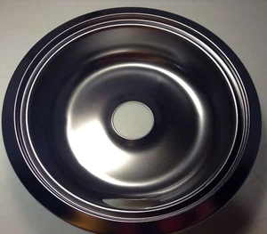 WB31X5011 8" Burner Drip Pan Bowl Rear Bubble Chrome Pan - Picture 1 of 2