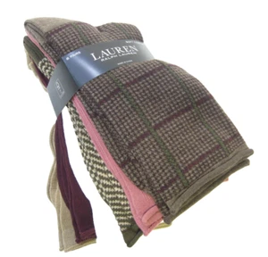 6 PR Ralph Lauren Damen Hosensocken Rolltop Asst braun rose burgund elfenbein - Bild 1 von 1