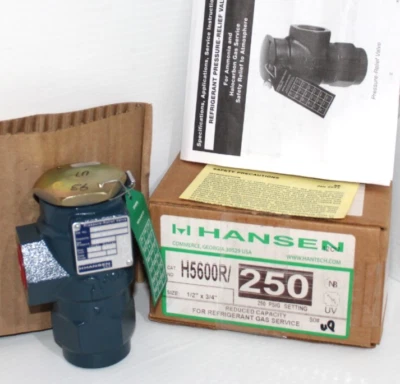⭐NEW IN BOX⭐HANSEN H5600R/250 1/2" x 3/4" Pressure Relief Valve 250 Psi - Image 1 of 4