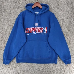 Vintage La Clippers Hoodie Men’s Large Blue Reebok NBA Embroidered Logo - Picture 1 of 14