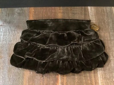 Bolso de mano vintage NRA Code Authority para mujer marrón terciopelo con volantes en capas Foto 1 de 4