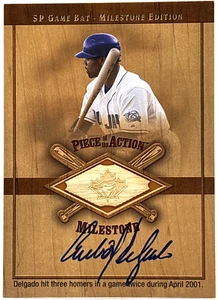 2001 Upper Deck SP Game Bat - Carlos Delgado - On Card Autograph GU Bat Read - Picture 1 of 2
