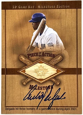 2001 Upper Deck SP Game Bat - Carlos Delgado - On Card Autograph GU Bat Read - Image 1 of 2