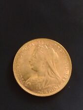 1901 gold sovereign Queen Victoria , Melbourne Mint.