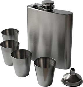 Edelstahl Flachmann Set Männer & Frauen Geschenkbox für Geburtstag Top Angebot - Bild 1 von 8