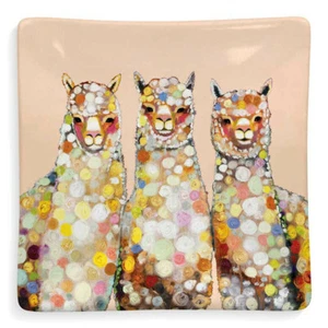 GreenBox - Decorative Dish 4.5" x 4.5" - Alpaca Trio - Picture 1 of 1