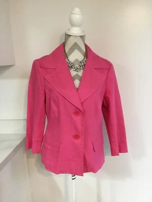 Trina Turk Blazer женщин размер Барби розовый дизайнерская куртка женщины льняной смеси - Изображение 1 из 4