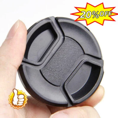 Center Pinch Snap Front Lens Cap Cover For SLR camera with-String  Z9Y2 - Image 1 of 4