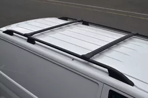 Black Cross Bar Rail Set For Roof Bars To Fit Volkswagen T6 Transporter (2016+) - Picture 1 of 6