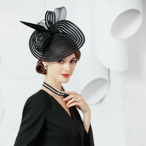 Women Kentucky Derby Fascinator Church Racing Hat Headband Headpiece T428 - Picture 1 of 31