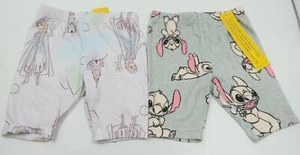 Lot 2 Disney Girls Size 4 Pajama Shorts Frozen Elsa & Stitch NWT - Picture 1 of 5
