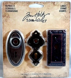 Tim Holtz Schlüssellöcher Idea-Ologie TH93678 2018 große Schlüsselöffnungen Metallschmuck - Bild 1 von 2