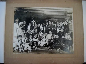 Large 1940-50's B&W Photograph of Halloween Party w/ Costumes * - Picture 1 of 9