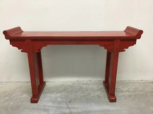 Red Antique Chinese Altar Console Table Sofa Table - Picture 1 of 12