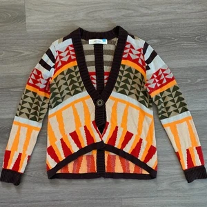 Sparrow Cardigan Sweater Linen Cotton Wool Womens Medium Multicolor Long Sleeve - Picture 1 of 11