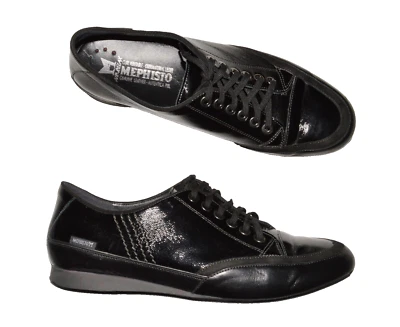MEPHISTO WOMENS SZ 10 M BLACK PATENT LEATHER OXFORDS WALKING COMFORT SHOES - Image 1 of 4