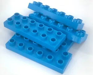 LEGO Duplo Piastra di Pietre, Azzurro Chiaro, 2x6, 5 Pezzi, NUOVO - Foto 1 di 1