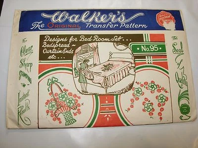 WALKERS NO 95 DESIGNS FOR BEDROOM SET CURTAINS Hot Iron On Transfers pattern  - Image 1 of 2