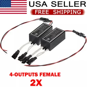2x Spare Inverter Ballast For CCFL Angel Eyes Halo Rings Kits 4-outputs Female - Picture 1 of 13